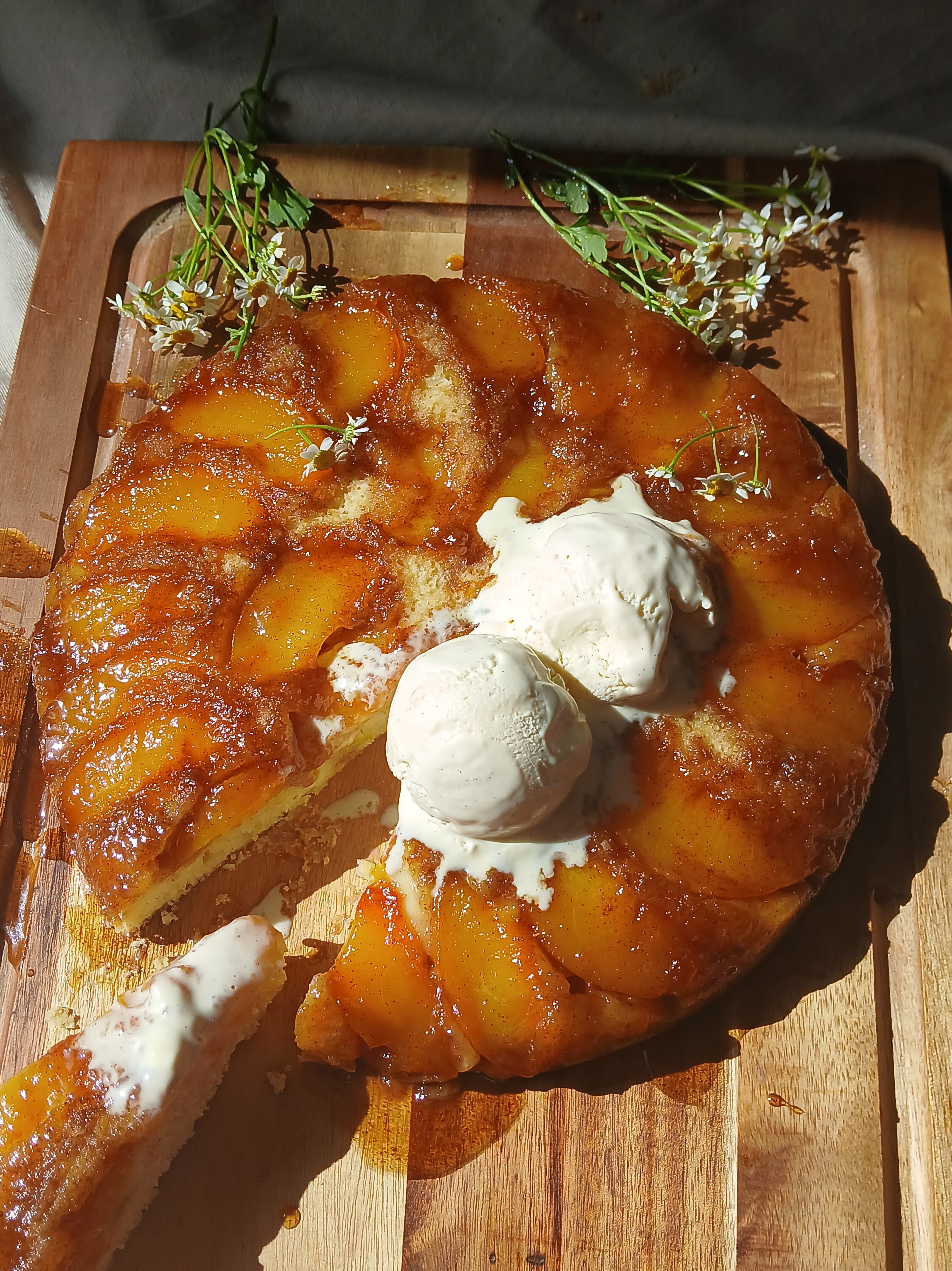 Brown Butter Skillet Peach Cake